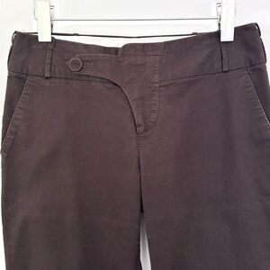 Rochas Paris Trouser Pant Straight Leg Mid Rise Chocolate Brown Poetcore Size 2